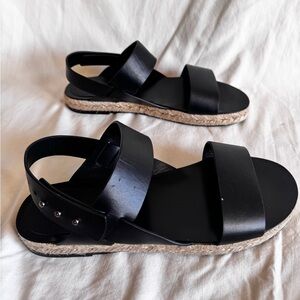 NWOT Jenni Kayne Sunday Leather Espadrille Sandals in Black Sz 38EU/US 8